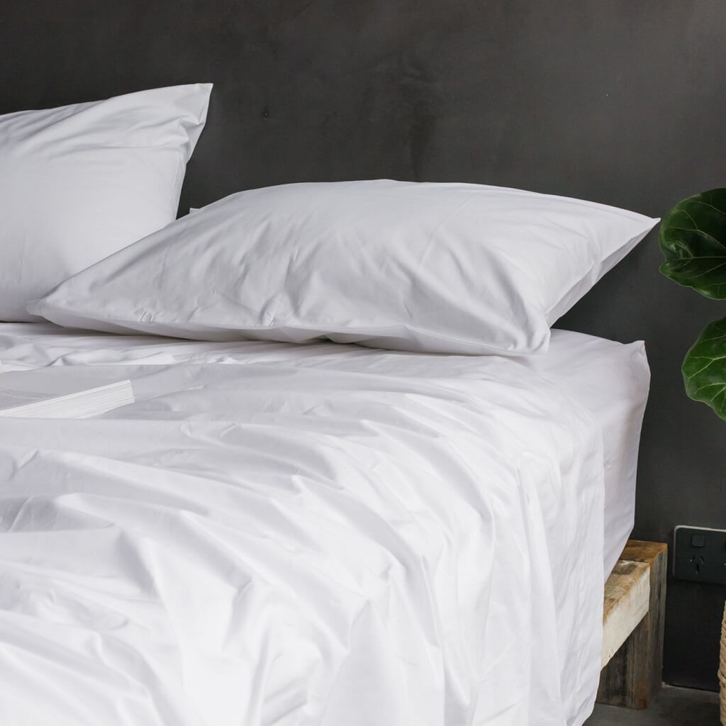 Heavyweight Cotton Percale Pillowcases in White